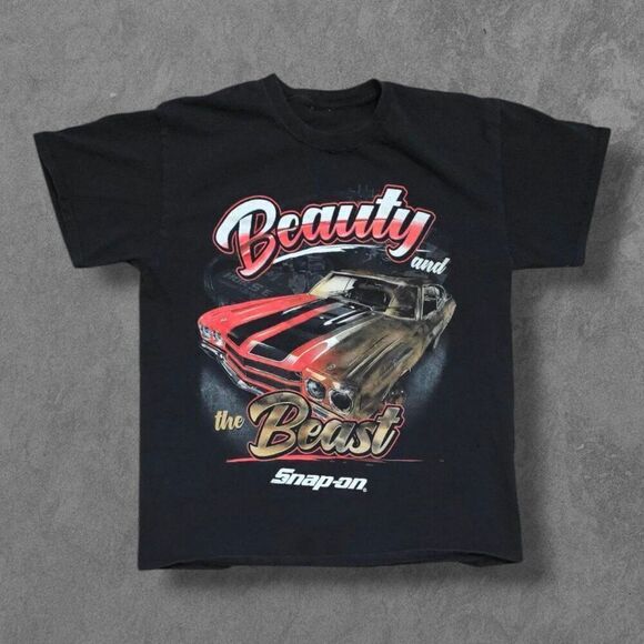 Vintage Snap On Tools Beauty And The Beast Camaro Large Tee Shirt Distressed - Picture 1 of 5